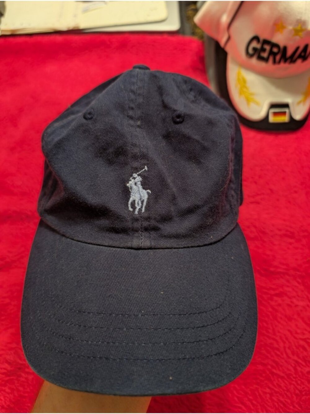 Polo Ralph Lauren Hat Navy Blue Light Blue Pony Logo Classic Chino Dad Cap OSFA